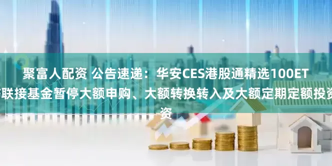 聚富人配资 公告速递：华安CES港股通精选100ETF联接基金暂停大额申购、大额转换转入及大额定期定额投资